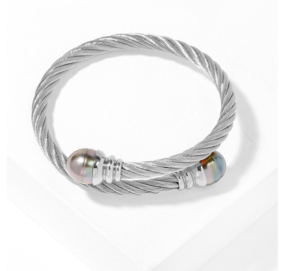 Image 208251_SVT.jpg, Product 208-251 / Price $99.33, Roz Kwan Jewellery 10-11MM Semi-Baroque Tahitian Stainless Steel Wrap Bangle from Roz Kwan Jewellery Collection on TSC.ca's Jewellery department