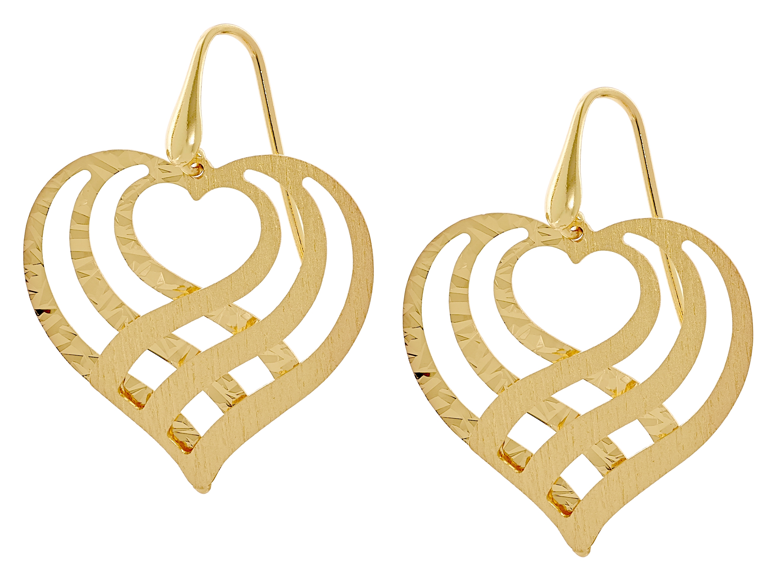 Silver Gallery Sterling Silver Diamond Cut Heart Earrings - TSC.ca