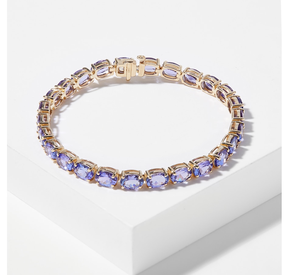 Image 208346.jpg, Product 208-346 / Price $7,349.99, 14K Yellow Gold Oval Tanzanite Tennis Bracelet from The Vault on TSC.ca's Jewellery department