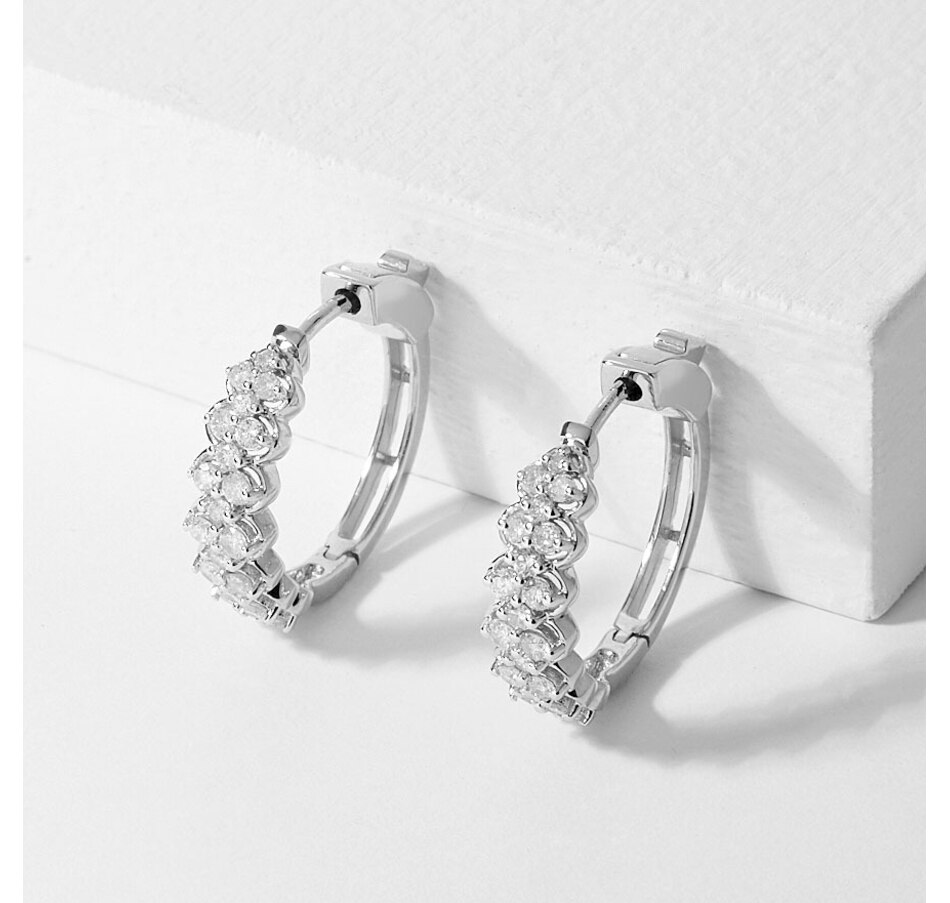 Image 208360_WGL.jpg, Product 208-360 / Price $1,999.99, 14K Gold 1.02ctw Diamond Hoop Earrings from Diamond Show on TSC.ca's Jewellery department
