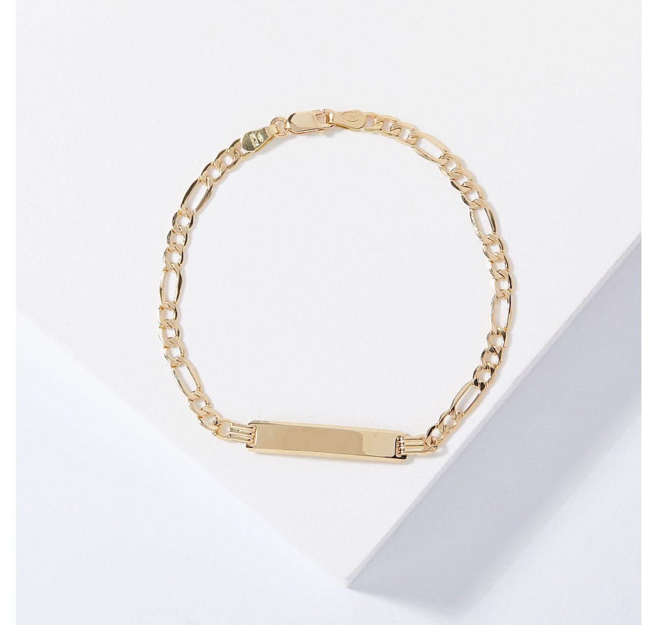 Jewellery Bracelets UNOAERRE 18K Yellow Gold Figaro ID Bracelet Online Shopping for Canadians