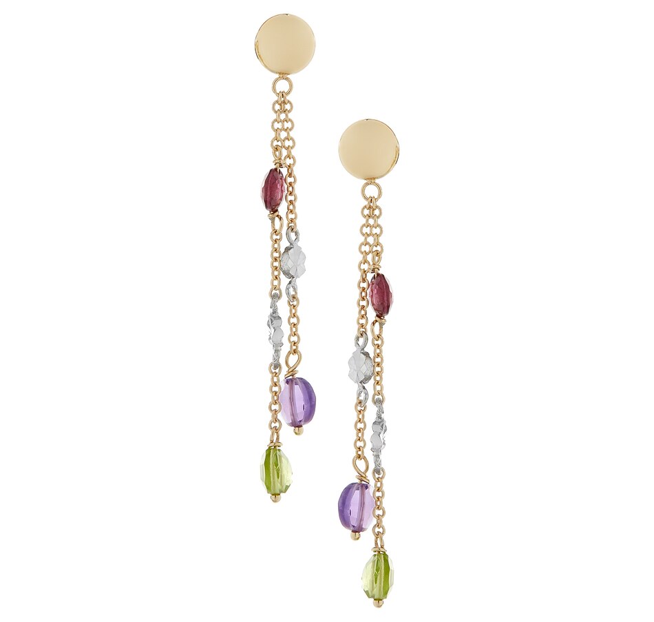 Image 208408.jpg, Product 208-408 / Price $339.88, Gioielli Toscani 14K Yellow Gold Multi Gemstone Dangle Earrings from Gioielli Toscani on TSC.ca's Jewellery department