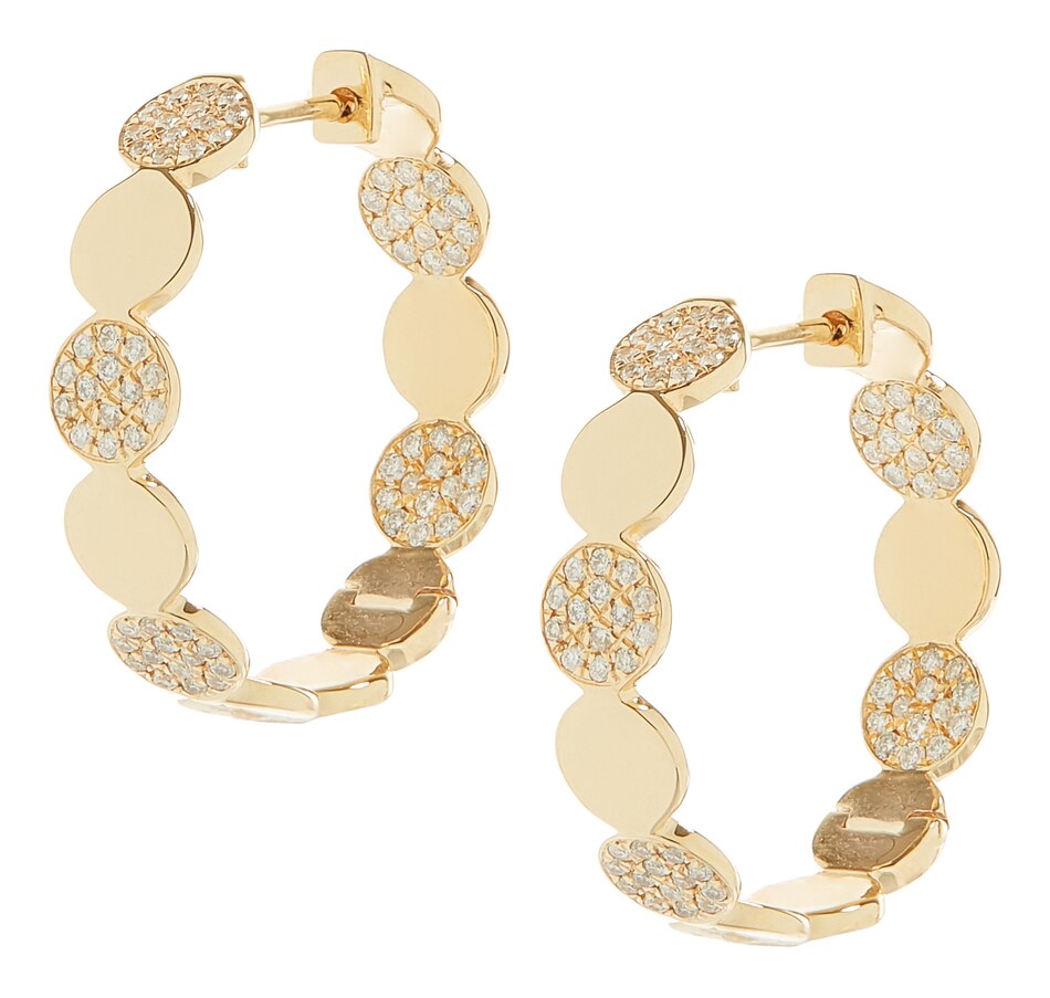 Image 208635.jpg, Product 208-635 / Price $2,999.99, Graziela Gems 14K Yellow Gold 0.67ctw Diamond Pave Hoop Earrings from Graziela Gems on TSC.ca's Jewellery department