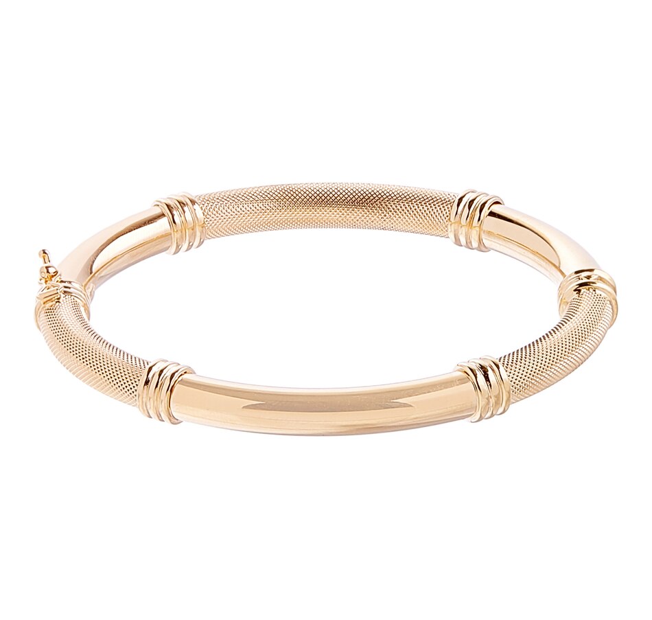 Jewellery - Bracelets - UNOAERRE 18K Yellow Gold Two Textured Bangle ...