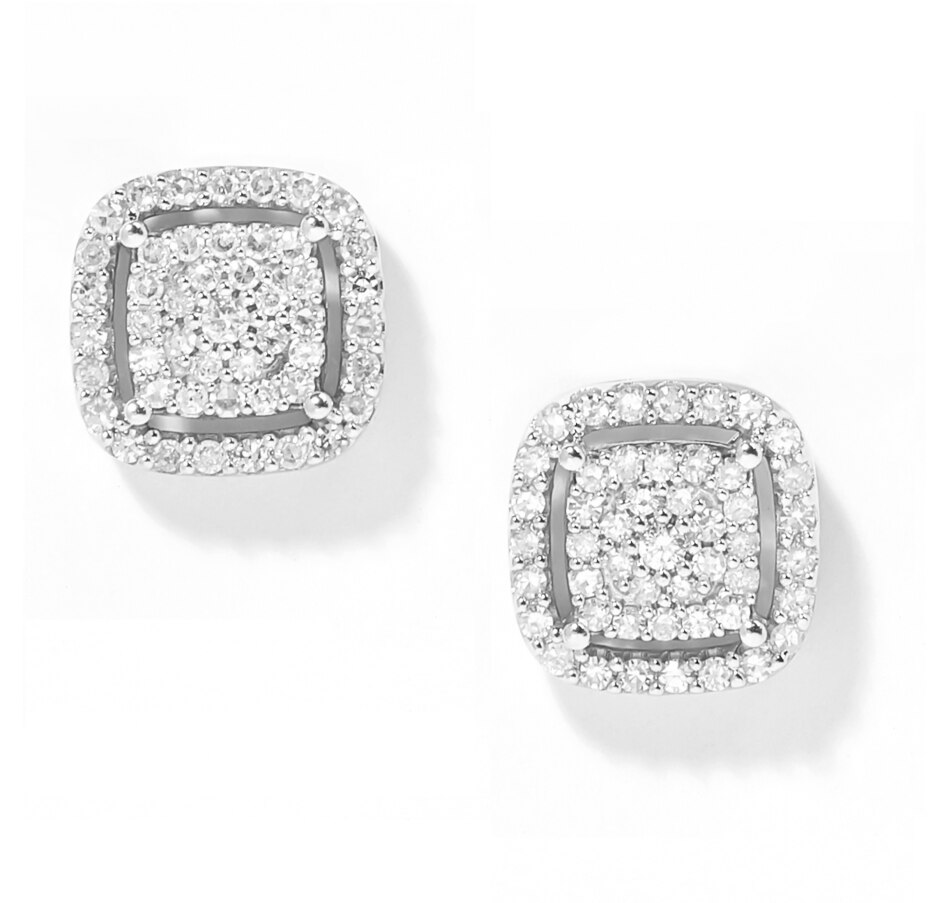 Image 208681_WG1CT.jpg, Product 208-681 / Price $699.33, 14K Gold Diamond Cluster Earrings from Diamond Show on TSC.ca's Jewellery department