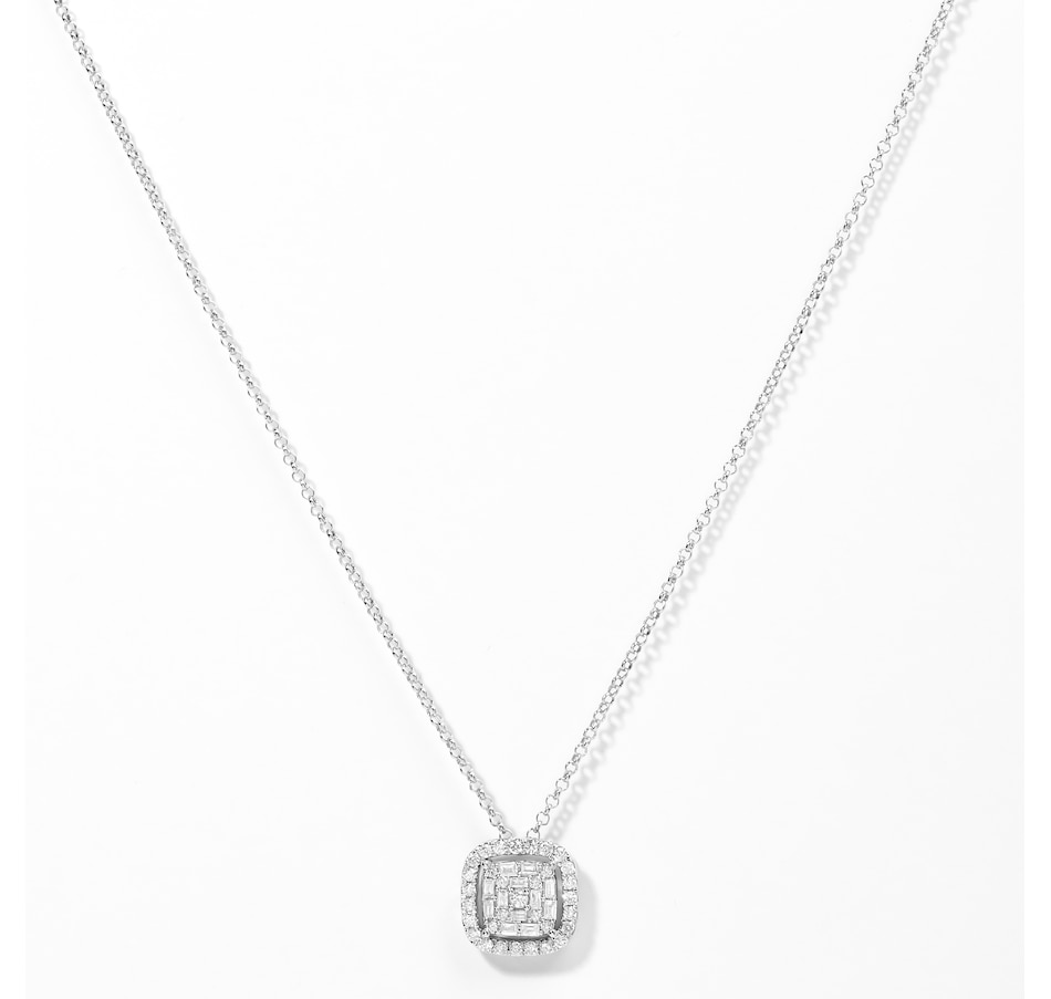 Image 208682_WGL.jpg, Product 208-682 / Price $1,599.99, 14K Gold 1.00ctw Cushion Shape Diamond Pendant with Chain from Diamond Show on TSC.ca's Jewellery department