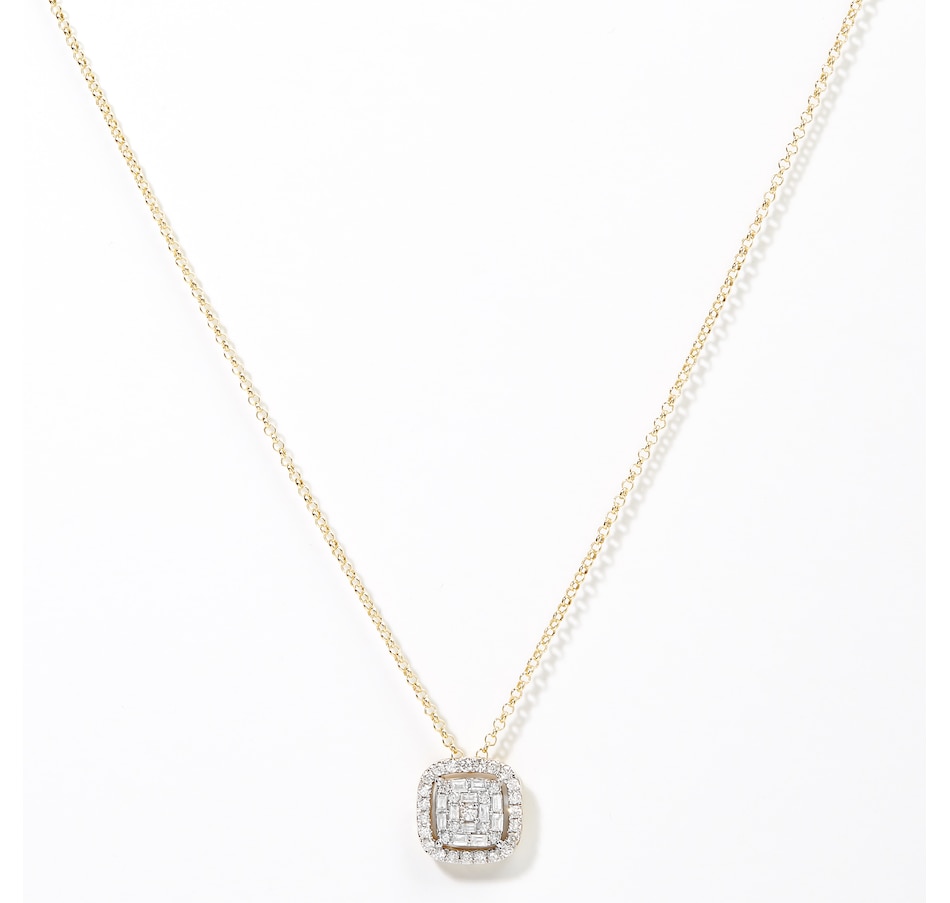 Image 208682_YGL.jpg, Product 208-682 / Price $1,599.99, 14K Gold 1.00ctw Cushion Shape Diamond Pendant with Chain from Diamond Show on TSC.ca's Jewellery department