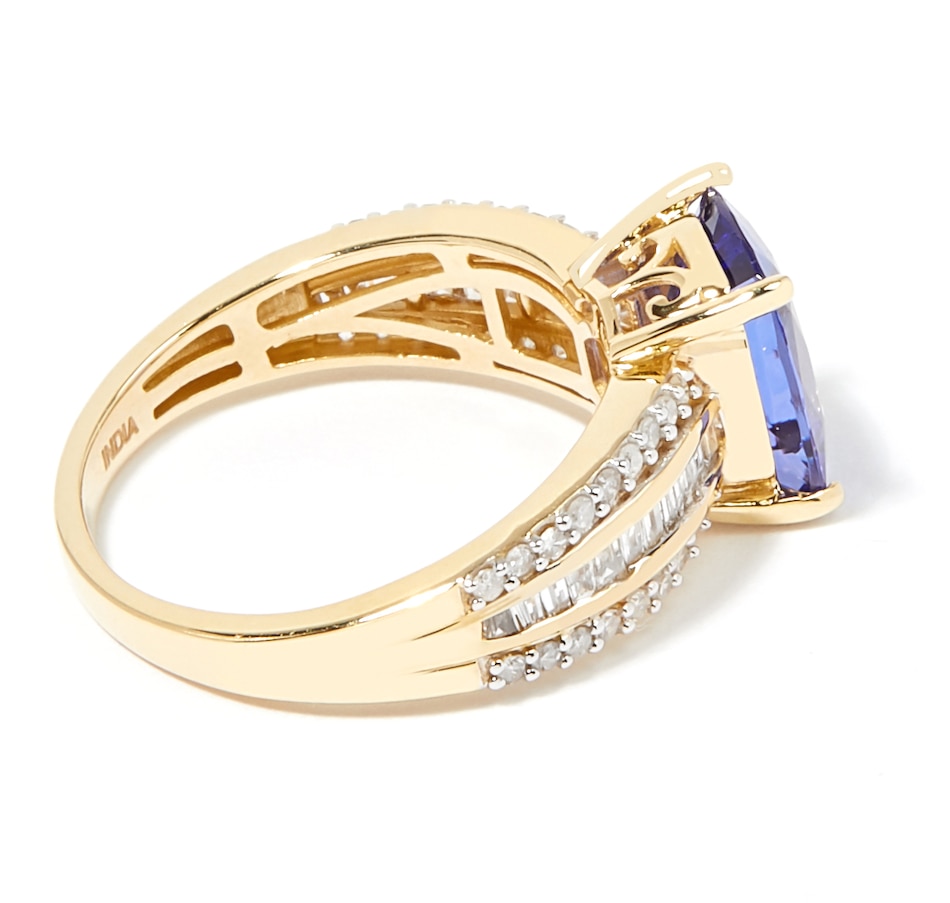 Image 209031_ALTMORE1.jpg, Product 209-031 / Price $2,399.88, Gem Creations 14K Yellow Gold 2.75ctw Cushion Tanzanite & Diamond Ring from Best of Gems on TSC.ca's Jewellery department