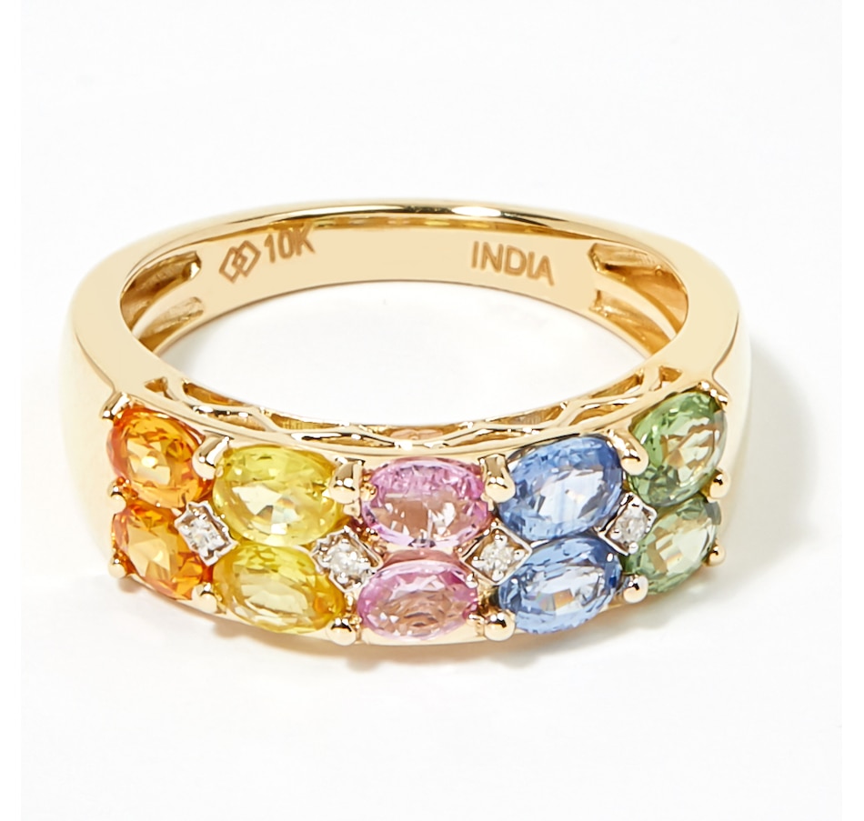Image 209035.jpg, Product 209-035 / Price $579.99, Gem Creations 10K Yellow Gold 2.00ctw Multi Sapphire & Diamond Ring from Gem Creations on TSC.ca's Jewellery department
