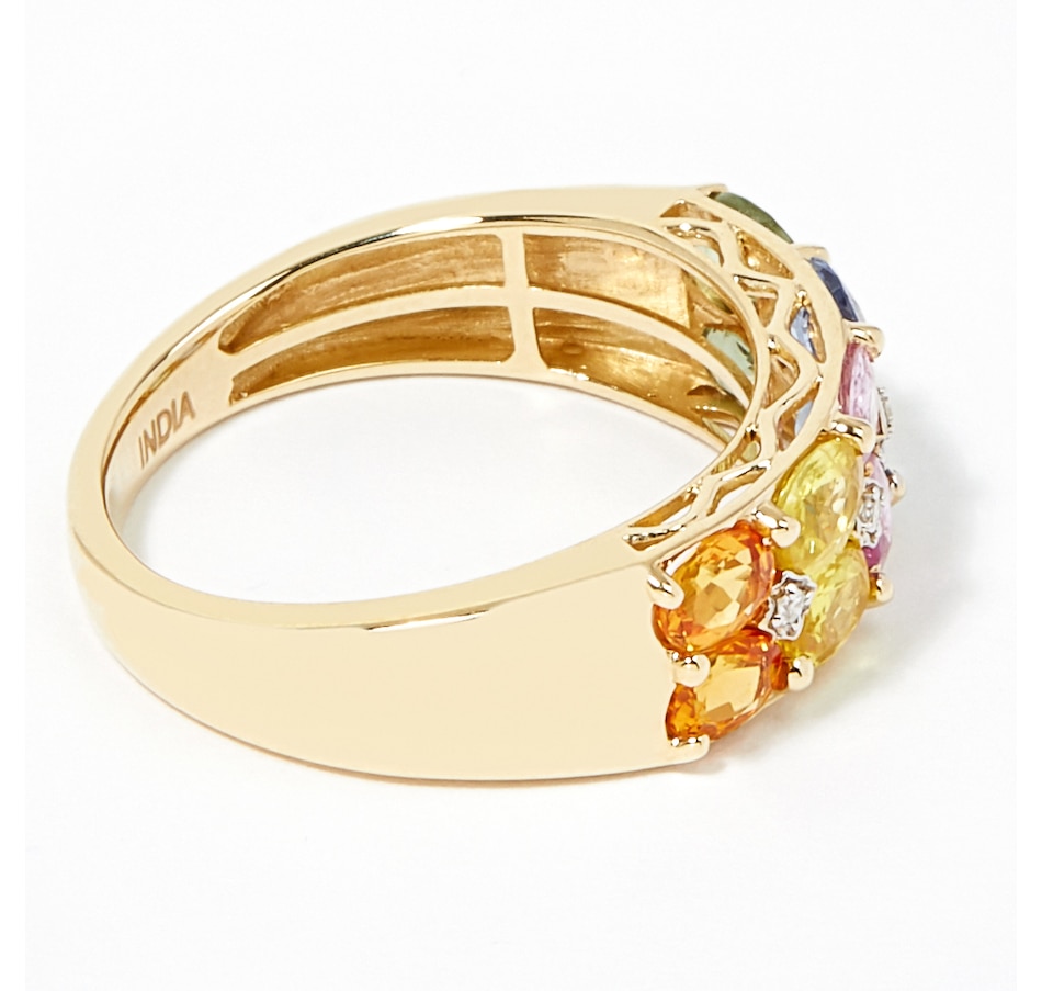 Image 209035_ALTMORE1.jpg, Product 209-035 / Price $579.99, Gem Creations 10K Yellow Gold 2.00ctw Multi Sapphire & Diamond Ring from Gem Creations on TSC.ca's Jewellery department