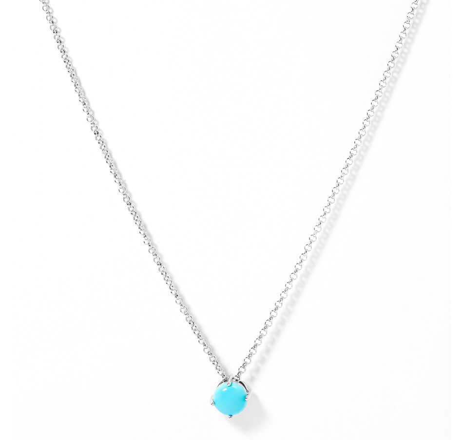 Image 209044.jpg, Product 209-044 / Price $449.88, Gem Creations 14K White Gold Round Sleeping Beauty Turquoise Pendant With Chain from Gem Creations on TSC.ca's Jewellery department