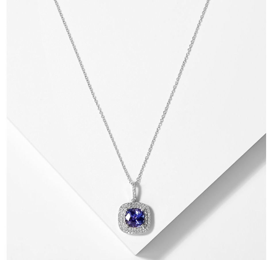 Image 209115.jpg, Product 209-115 / Price $2,399.88, EFFY Jewellery 14K White Gold Diamond and Tanzanite Pendant With Chain from Effy Jewellery on TSC.ca's Jewellery department
