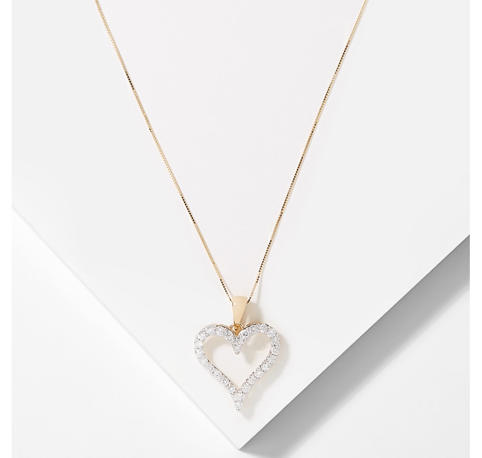 Image 209217_YG1CT.jpg, Product 209-217 / Price $2,249.99 - $3,999.99, 18K Gold Diamond Heart Pendant with Chain from Best of Gems on TSC.ca's Jewellery department
