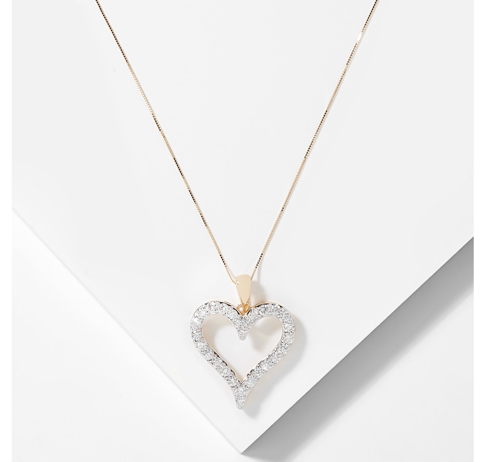 Image 209217_YG2CT.jpg, Product 209-217 / Price $2,249.99 - $3,999.99, 18K Gold Diamond Heart Pendant with Chain from Diamond Show on TSC.ca's Jewellery department