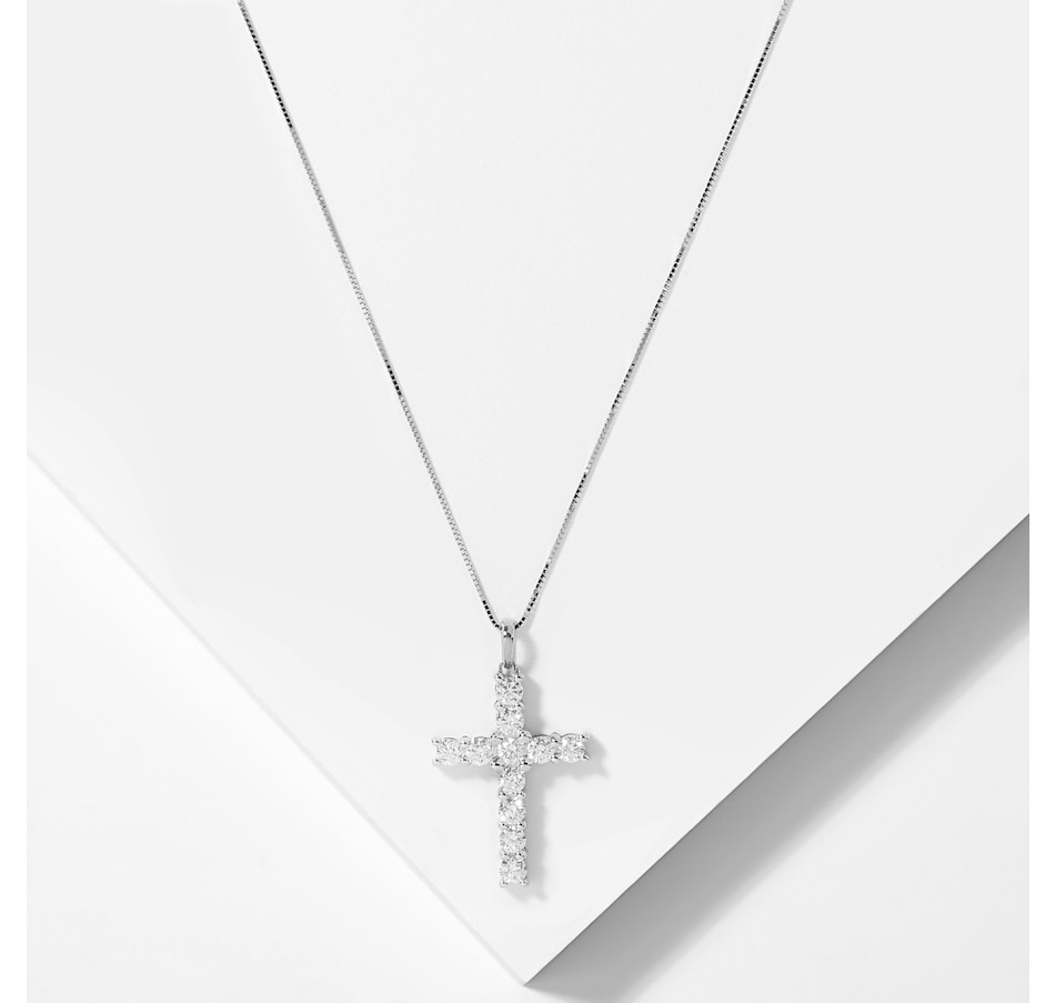 Image 209218_WG1CT.jpg, Product 209-218 / Price $899.99 - $2,149.99, 18K Gold Diamond Cross Pendant with Chain from Best of Gems on TSC.ca's Jewellery department