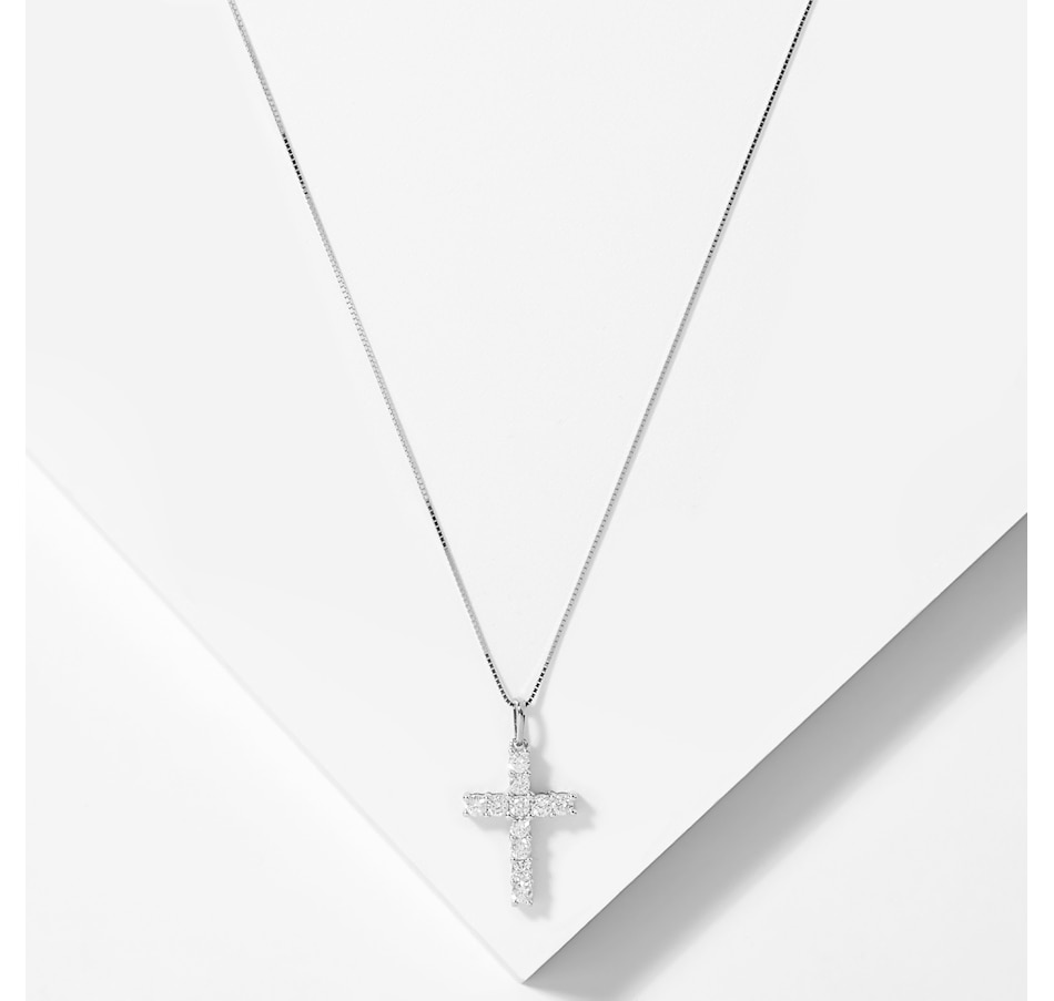 Image 209218_WGP50.jpg, Product 209-218 / Price $999.99 - $2,399.99, 18K Gold Diamond Cross Pendant with Chain from Best of Gems on TSC.ca's Jewellery department