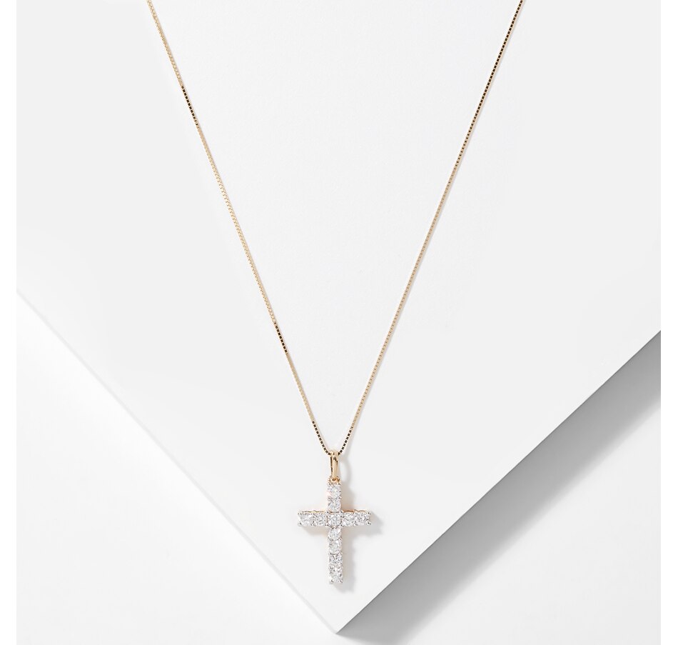 Image 209218_YGP50.jpg , Product 209-218 / Price $1,299.99 , 18K Gold Diamond Cross Pendant with Chain from Diamond Show on TSC.ca's Jewellery department