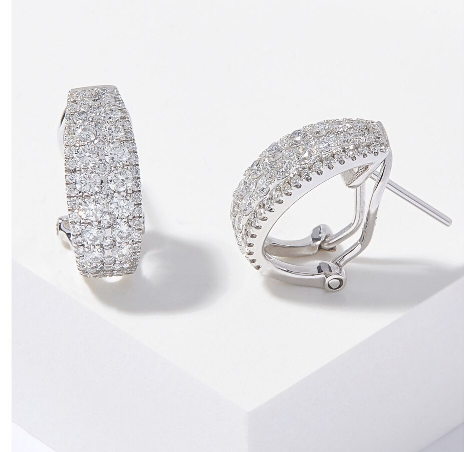Jewellery - Earrings - Hoop & Huggie Earrings - 14K White Gold 1.40ctw ...