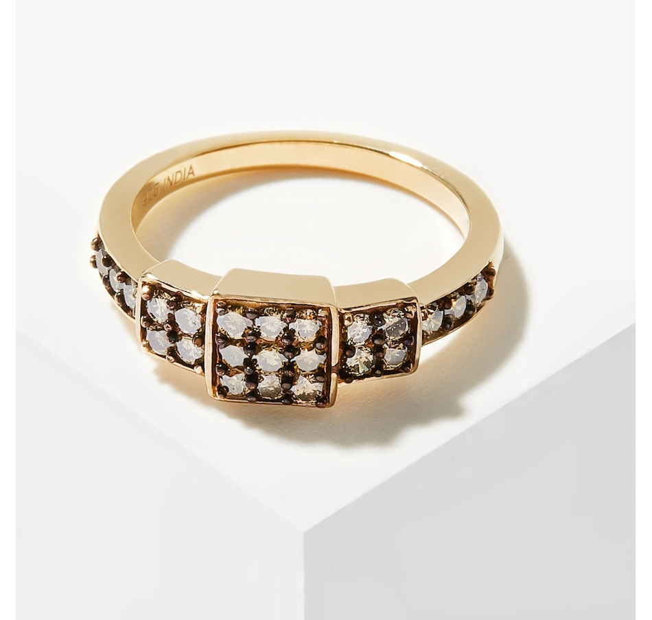 Image 209412.jpg, Product 209-412 / Price $199.88, Sterling Silver 18K Yellow Gold Plate 0.50 ctw Champagne Ring from Colours of Diamonds on TSC.ca's Jewellery department