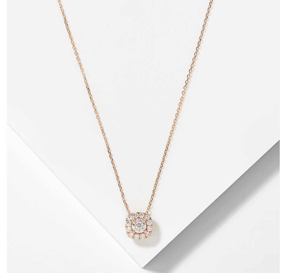 Image 209435_RGL.jpg, Product 209-435 / Price $850.33, 14K Gold 0.50 ctw Diamond Halo Pendant Necklace from The Vault on TSC.ca's Jewellery department