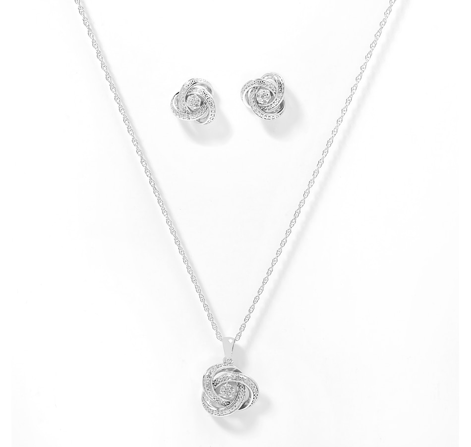 Image 209538.jpg, Product 209-538 / Price $104.99, Sterling Silver 0.10ctw White Diamond Earring & Pendant Set from Colours of Diamonds on TSC.ca's Jewellery department