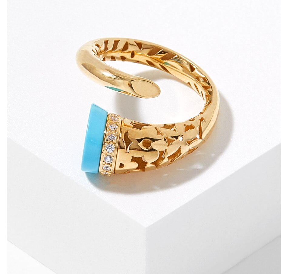 Image 209682_ALTMORE1.jpg, Product 209-682 / Price $669.99, Stefano Oro 14K Yellow Gold Flower Ring with Gemstone from Stefano Oro on TSC.ca's Jewellery department