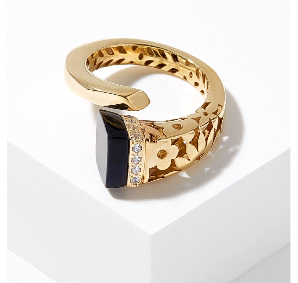 Image 209682_ALTMORE2.jpg, Product 209-682 / Price $669.99, Stefano Oro 14K Yellow Gold Flower Ring with Gemstone from Stefano Oro on TSC.ca's Jewellery department