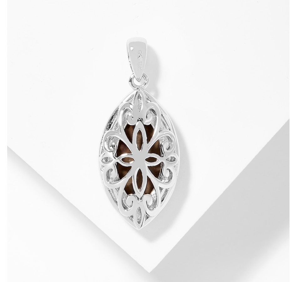 Image 209807_ALTMORE1.jpg, Product 209-807 / Price $682.99, Canadian Ammolite Gems Sterling Silver 18 mm x 9 mm Marquise Ammolite Pendant from Canadian Ammolite Gems on TSC.ca's Jewellery department