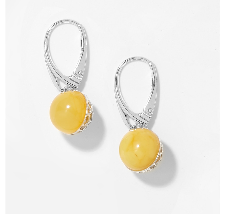 Image 209908_BUT.jpg, Product 209-908 / Price $62.99, Amber Extraordinaire Sterling Silver Round Amber Bead Earrings from Amber Extraordinaire on TSC.ca's Jewellery department
