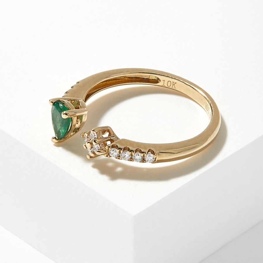 Image 209924_ALTMORE1.jpg, Product 209-924 / Price $599.88, Gem Creations 10K Yellow Gold Emerald & Diamond Ring from Gem Creations on TSC.ca's Jewellery department