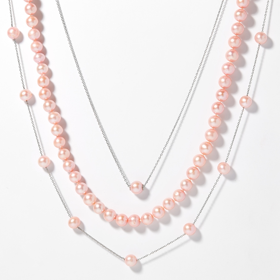 Image 209932_SFK.jpg, Product 209-932 / Price $249.33, Imperial Pearls Sterling Silver 7-8mm Cultured Freshwater Pearl Layering Set of 3 Necklaces from Imperial Pearls on TSC.ca's Jewellery department