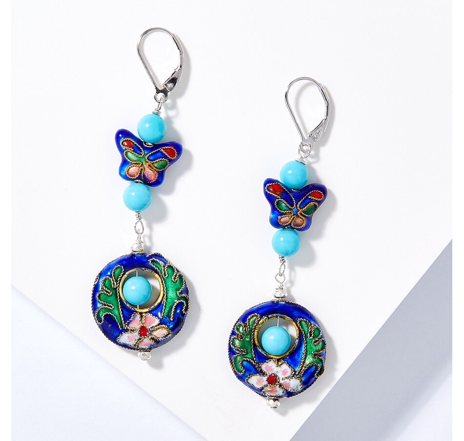 Jewellery - Earrings - Roz Kwan Sterling Silver Butterfly Cloisonne ...