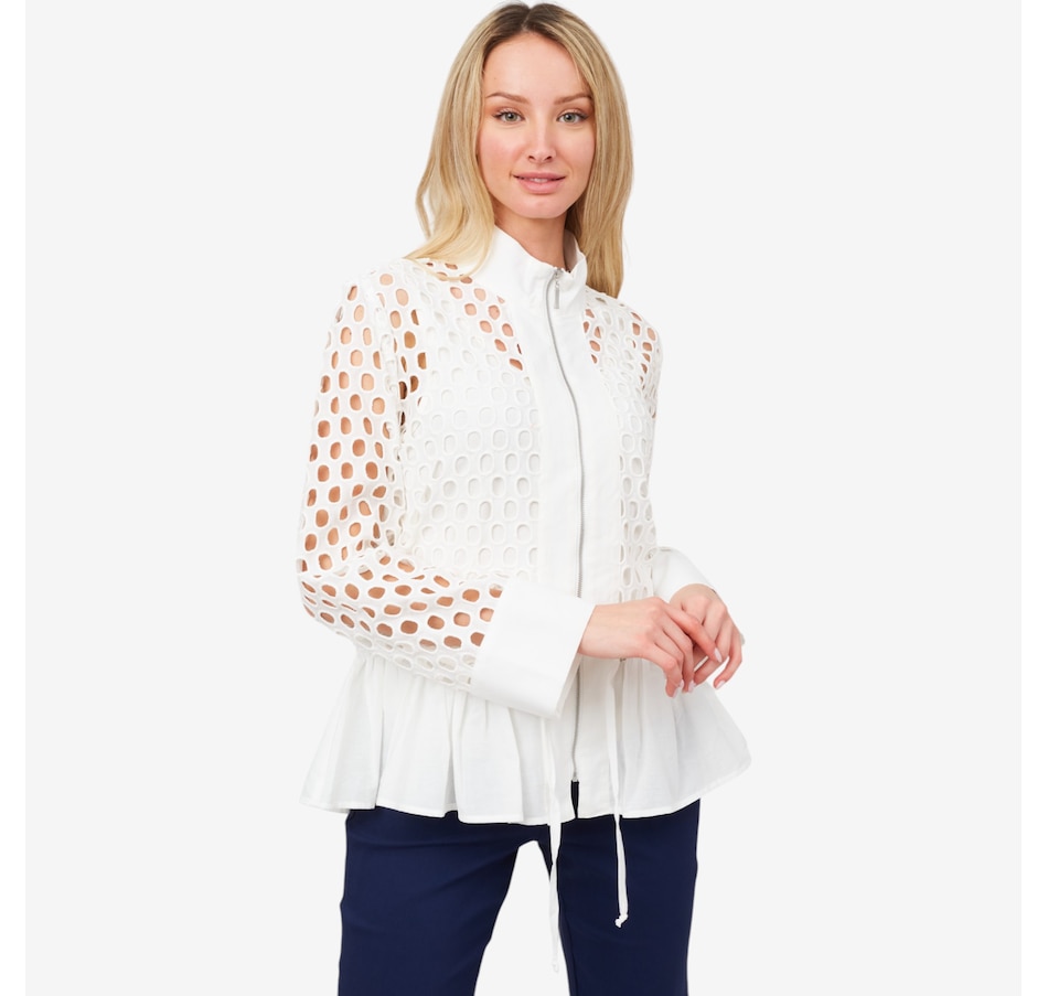 Image 210106_COD.jpg, Product 210-106 / Price $49.33, Wynne Style Eyelet Jacket with Peplum from Wynnelayers on TSC.ca's Fashion department