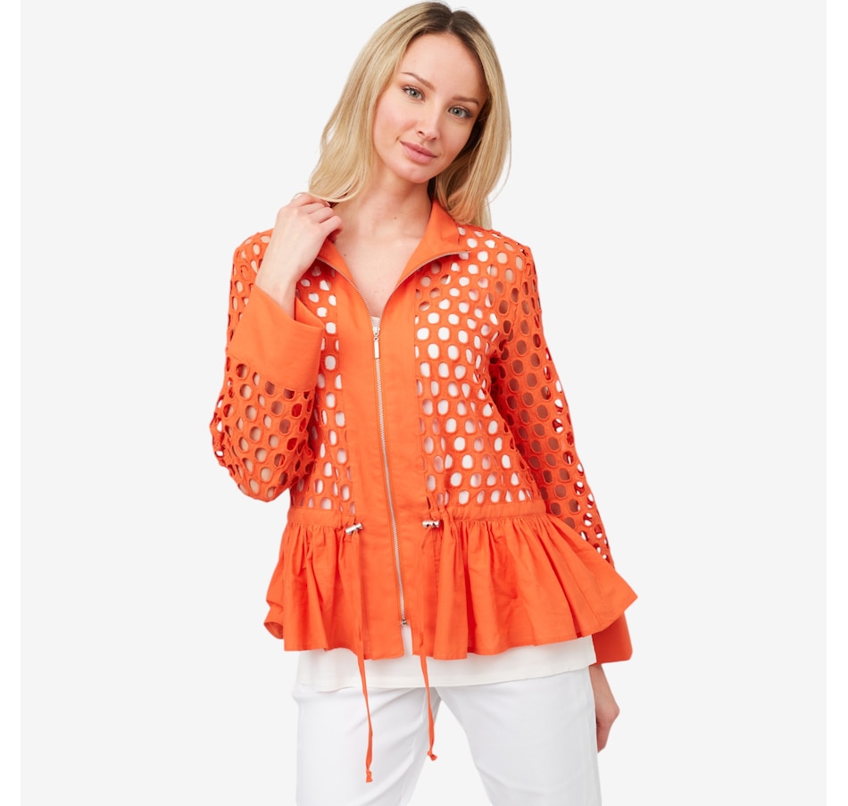 Image 210106_RDOR.jpg, Product 210-106 / Price $49.33, Wynne Style Eyelet Jacket with Peplum from Wynnelayers on TSC.ca's Fashion department