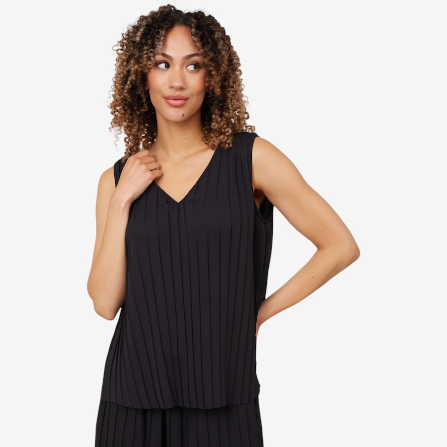 Image 210110_BLK.jpg, Product 210-110 / Price $34.33, Wynne Style Pleated Crepe Sleeveless Top from Wynnelayers on TSC.ca's Fashion department