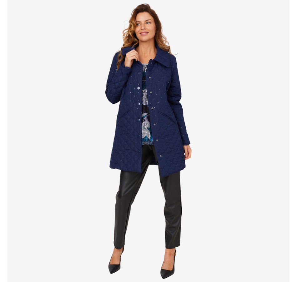 Image 210119_NVY.jpg, Product 210-119 / Price $74.88, Nina Leonard Sequin Quilted Jacket from Nina Leonard on TSC.ca's Fashion department