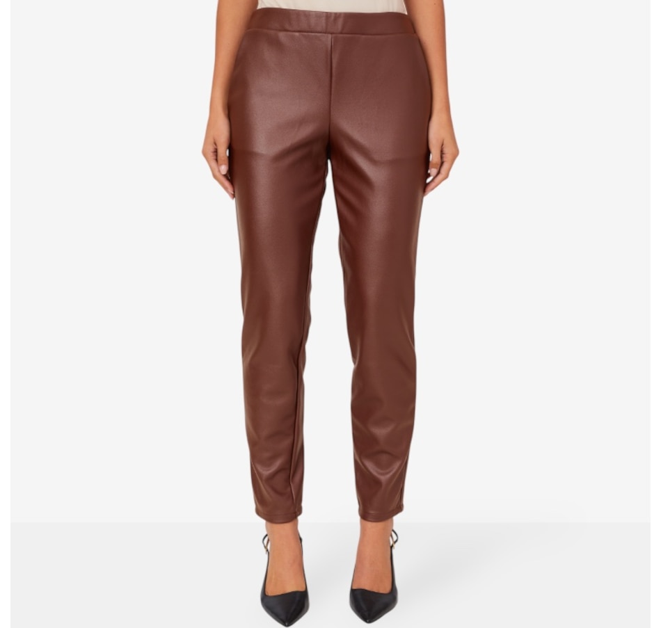 Image 210122_CAO.jpg, Product 210-122 / Price $52.88, Nina Leonard Elastic Waist Narrow Leg Faux Leather Pant from Nina Leonard on TSC.ca's Fashion department
