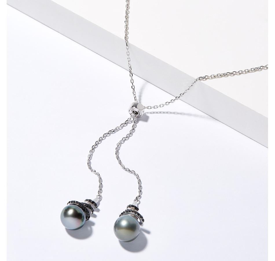 Roz Kwan Jewellery Collection Sterling Silver Tahitian Pearl with Black ...