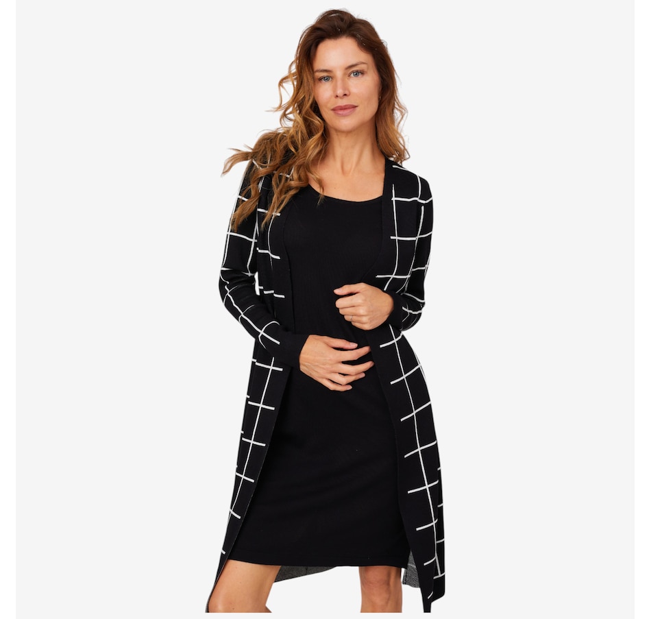 Image 210201_BKIV.jpg, Product 210-201 / Price $67.88, Nina Leonard Jewel Neck Long Sleeve Knit Twofer Dress from Nina Leonard on TSC.ca's Fashion department