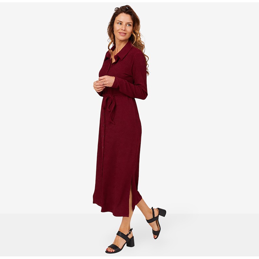Image 210202_ALTMORE2.jpg, Product 210-202 / Price $39.88, Nina Leonard Long Sleeve Collared Midi Button Front Shirt Dress from Nina Leonard on TSC.ca's Fashion department