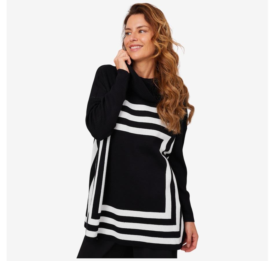 Image 210207_BLK.jpg, Product 210-207 / Price $59.88, Nina Leonard Cowl Neck Long Sleeve Boxy Sweater from Nina Leonard on TSC.ca's Fashion department