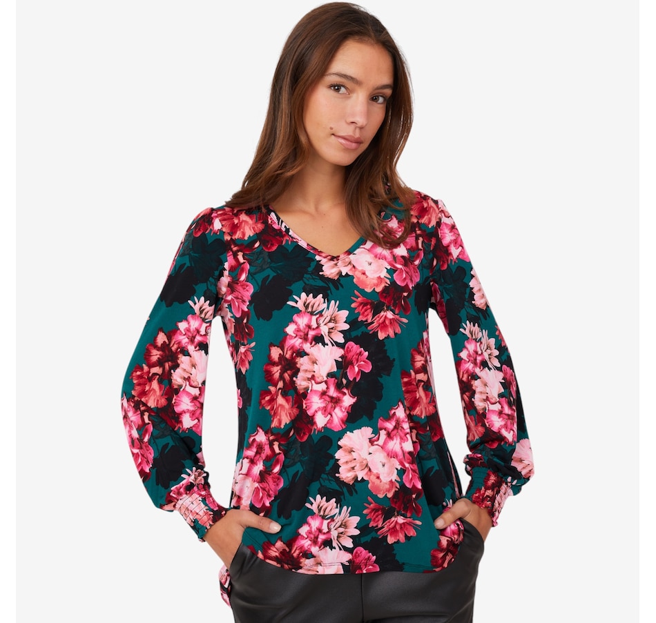 Image 210211_EMMU.jpg, Product 210-211 / Price $34.88, Nina Leonard High Low Hem Balloon Sleeve Tunic from Nina Leonard on TSC.ca's Fashion department