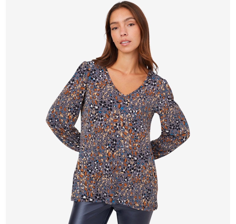 Image 210211_SMKML.jpg, Product 210-211 / Price $34.88, Nina Leonard High Low Hem Balloon Sleeve Tunic from Nina Leonard on TSC.ca's Fashion department