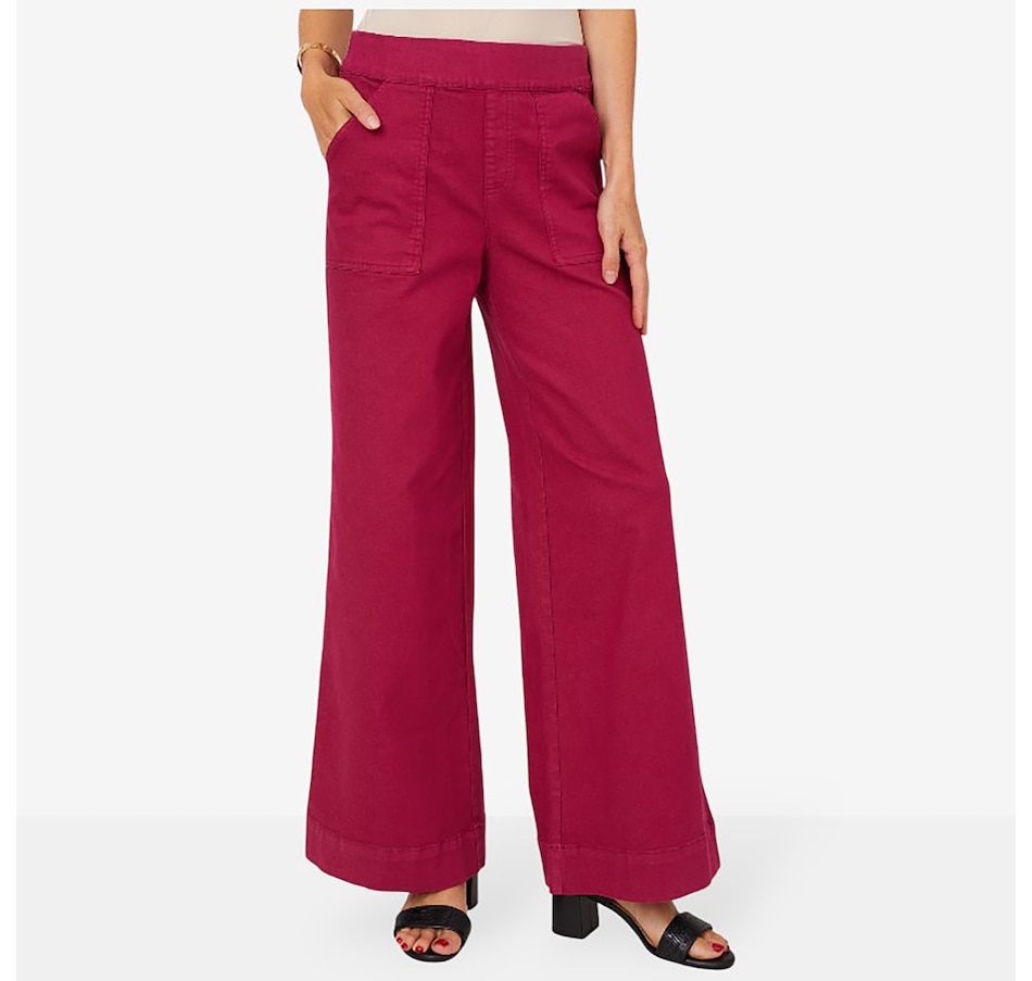 Image 210213_CRN.jpg, Product 210-213 / Price $67.88, Nina Leonard Wide Leg Stretch Denim Pull-On Pant from Nina Leonard on TSC.ca's Fashion department