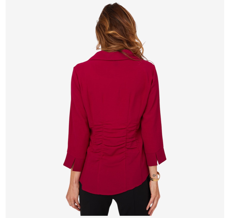 Image 210214_ALTMORE3.jpg, Product 210-214 / Price $52.88, Nina Leonard Button Front Collared Textured Wave Shirt from Nina Leonard on TSC.ca's Fashion department