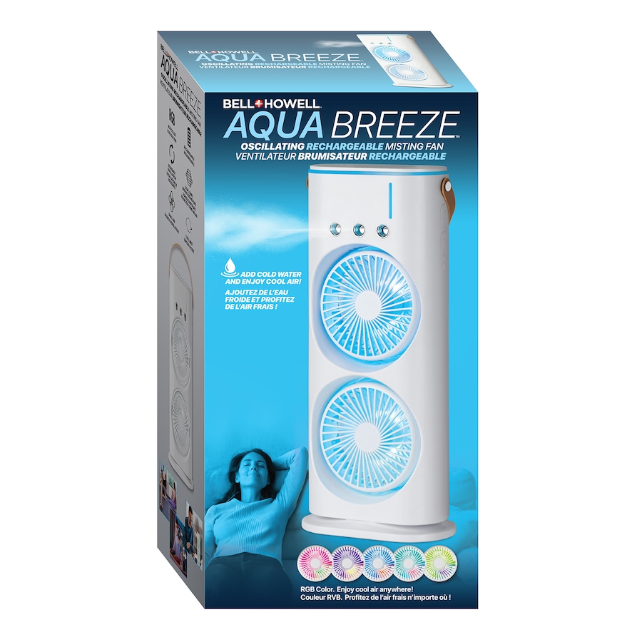 Image 210270_ALTMORE2.jpg, Product 210-270 / Price $39.88, Bell + Howell Aqua Breeze Oscillating Rechargeable Misting Fan from Bell + Howell on TSC.ca's Home & Garden department