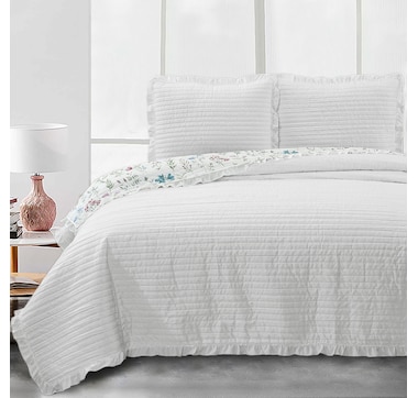 Claro Living Pre-Washed Crinkle Quilt Set