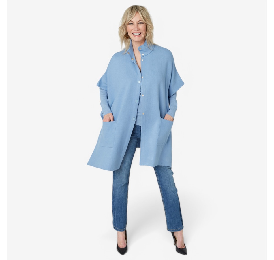 Image 210330_FUDSK.jpg, Product 210-330 / Price $229.00, Brian Bailey Funnel Neck Poncho Cardigan with Pockets from Brian Bailey on TSC.ca's Clothing & Shoes department