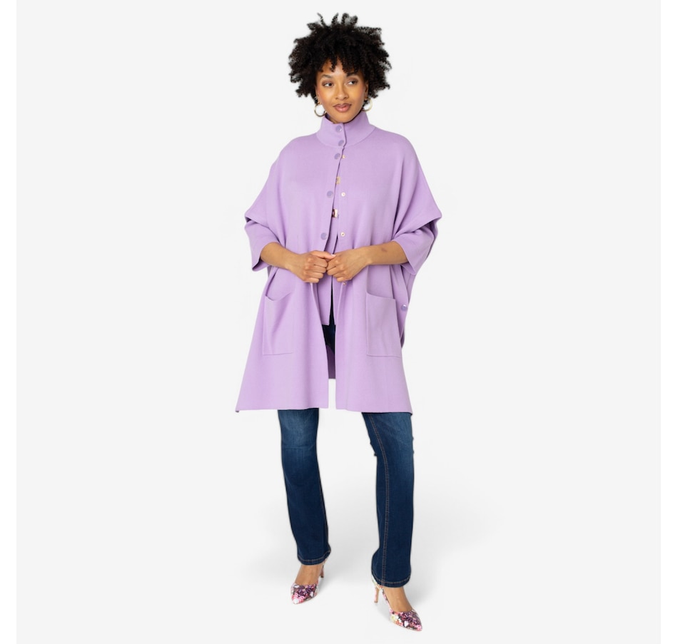 Image 210330_LLC.jpg, Product 210-330 / Price $229.00, Brian Bailey Funnel Neck Poncho Cardigan with Pockets from Brian Bailey on TSC.ca's Clothing & Shoes department