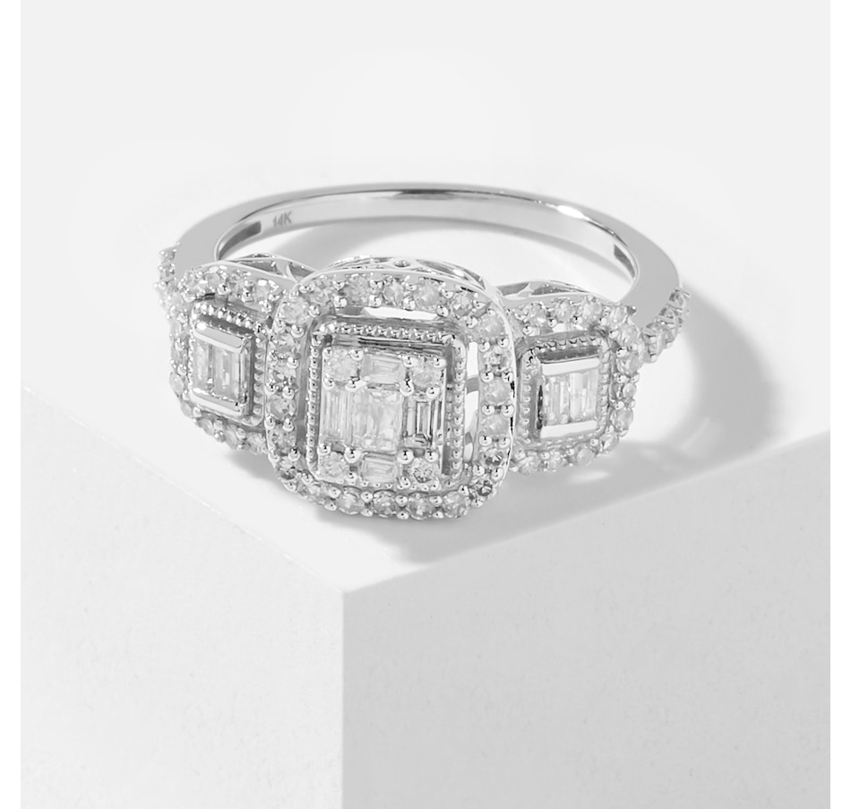 Image 210341_WGL.jpg, Product 210-341 / Price $1,899.99, 14K Gold 0.75ctw Round & Baguette Diamond Ring from Best of Gems on TSC.ca's Jewellery department